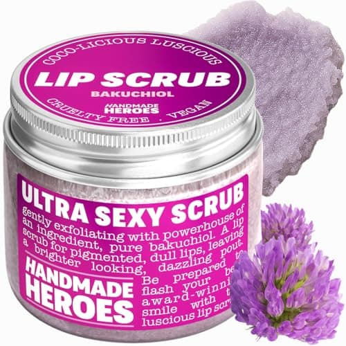 Image of 100% Natural Lip Scrub, Vegan Coconut Lip Scrub, Gentle Exfoliation, Sugar Lip Polish and Lip Scrub for Cracked and Dry Lips, 1 Ounce (Bakuchiol)