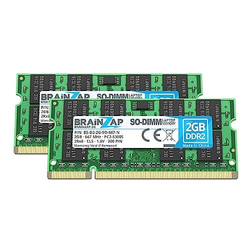Image of BRAINZAP 4GB DDR2 RAM SO-DIMM PC2-5300S 2Rx8 667 MHz 1.8V CL5 Notebook Laptop Memory Module (2 x 2GB)