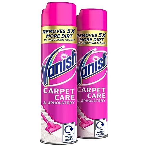 Image of Vanish Oxi Action Upholstery & Carpet Cleaner, Stain Remover Foam for Large Area Cleaning, 600ml | Spring Flowers Fragrance | Cleans and Freshens your Carpet | Pack of 2