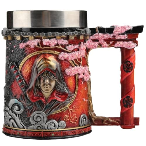 Image of Nemesis Now Assassin's Creed Shadows Tankard, Resin, Orange, Official Assassin's Creed Beer Mug, Removable Stainless Steel Insert, Cast in the Finest Resin, Expertly Hand-Painted