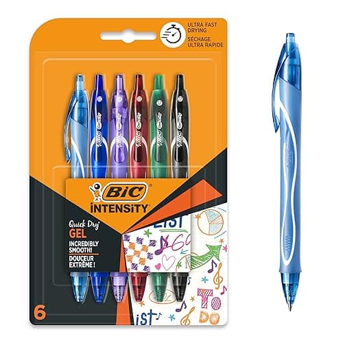 Image of Bic Gel-ocity Quick Dry Gel Ink Pens - Assorted Colours, Pack of 6
