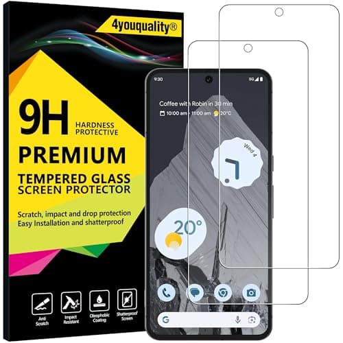 Image of 4youquality Screen Protector for Google Pixel 8 Pro (6.7-Inch), Tempered Glass Film, 2-Pack, [LifetimeSupport][Impact-Resistant][Anti-Scratch]