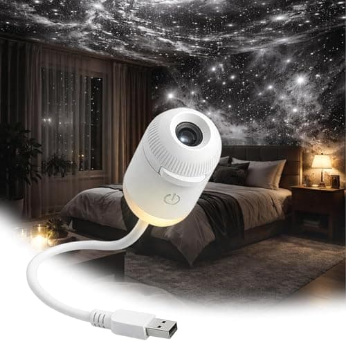 Image of 2-in-1 Galaxy Projector Night Light,USB Galaxy Projector with 12 Sliding Projection Films,360° Adjustable 2-in-1 Night Light + Galaxy Projector,Starry Night Light Projector for Car,Bedroom Decor