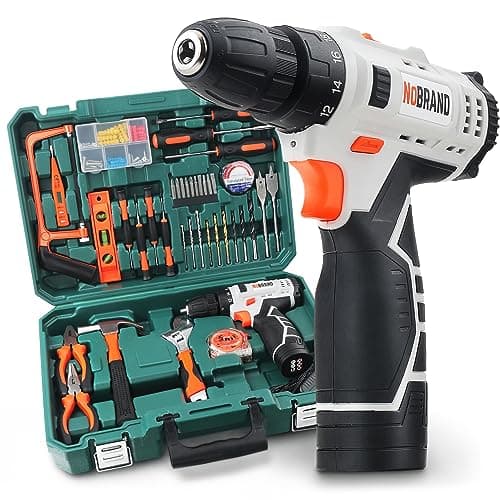 Image of Hi-Spec Tool Box Kit with 12V Cordless Drill 109 Pc. Toolbox for Electric Screwdriving with Hand Tools and Drill Bit Set for Home Repair and Maintenance in a Compact Carry Case
