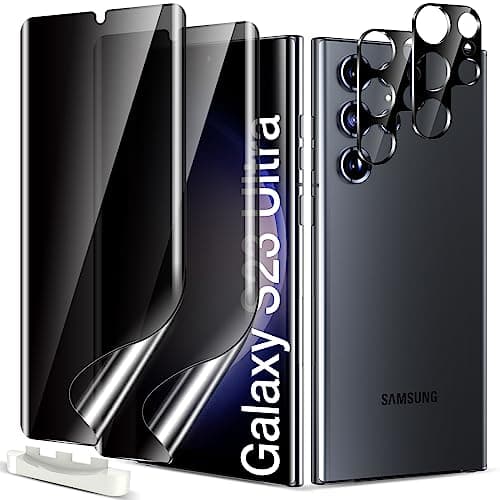 Image of LK 2+2 Pack for Samsung Galaxy S23 Ultra Privacy Screen Protector, Full Screen Protector and Camera Protection for Galaxy S23 Ultra, [Not Glass] Anti-Scratch, HD Ultra-Thin, Case Friendly