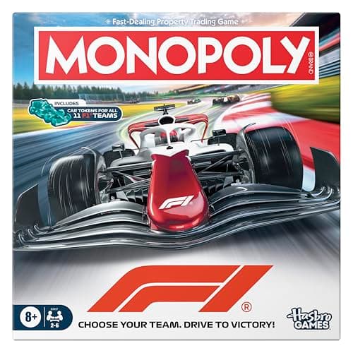 Image of Monopoly F1 Edition Board Game | Officially Licensed FORMULA 1 Game | Family Games for Kids, Teens and Adults | 2-6 players | 45 Mins. | Ages 8+ - English Version