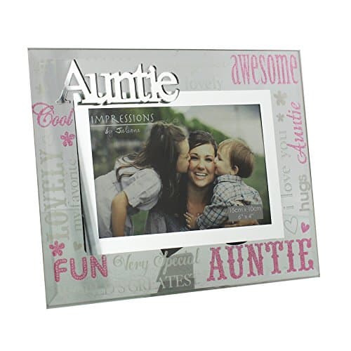 Image of Oaktree Gifts Glass Frame 3D Words Auntie 6 x 4 Photo Frame