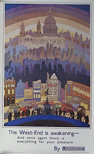Image of London Transport Poster - 38cm x 61cm, West End by E M Dinkell