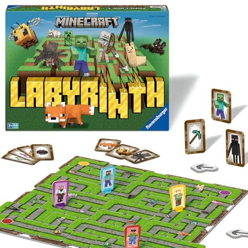 Image of Ravensburger Minecraft Labyrinth - The Moving Maze Board Game for Kids and Families - Age 7 Years Up - 2 to 4 Players