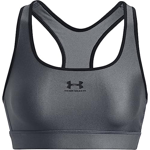 Image of Under Armour Women's UA Authentics Mid Padless, Medium Support Sports Bra, Sweat-Wicking Unpadded and Wireless Sports Bra