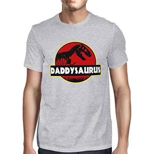 Image of 1Tee Mens Daddysaurus Dinosaur T-Shirt Heather Grey XXX-Large