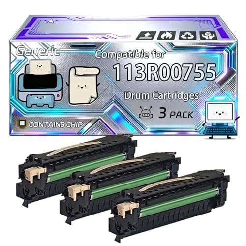 Image of 113R00755 Drum Cartridges Compatible for Xerox WorkCenter 4260V/S 4260V/XF 4260V/X 4260 Printers, With Chip, 90000 Pages, Vibrant Colours (3 Pack Black)