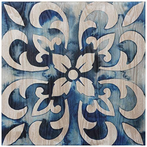 Image of Empire Art Direct Cobalt Tile II Abstract Wall Art Fine Giclee Printed on Hand Finished Ash Wood Ready to Hang,Living Room, Bedroom & Office, 24" x 24" x 1.5", Blue
