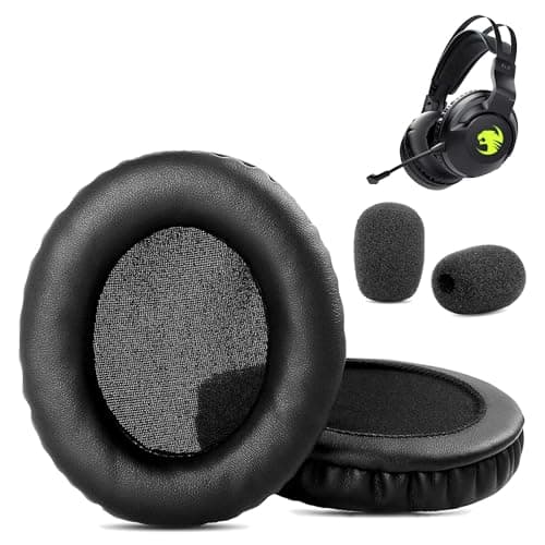 Image of ElO 7.1 Earpads,HAIZEEN Earpads Compatible with Roccat ElO 7.1 AIR/ELO 7.1 USB/ELO X Stereo Headphones Ear pads Replacement Cushion (Protein Leather/Memory Foam)