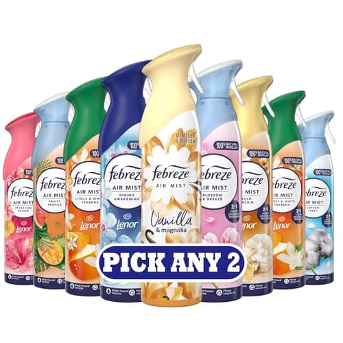 Image of Febreze Air Mist Spray 185ml – PICK ANY 2 SCENTS – Long-Lasting Fresh Scent – Odour Eliminator – Assorted Scents Including Spring Awakening, Vanilla Magnolia, Cotton Fresh, Blossom Breeze & More