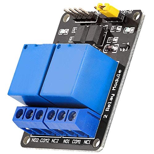 Image of AZDelivery 2 Channel Relay Module DC 5V with Optocoupler Low-Level Trigger Relay Shield Board Compatible with Arduino and Raspberry Pi Including E-Book!