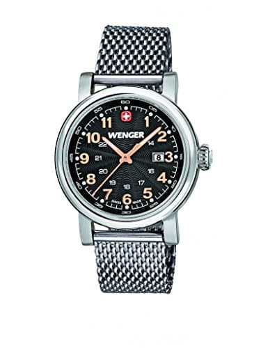 Image of Wenger Urban Classic Women's Quartz Watch with Black Dial Analogue Display and Silver Stainless Steel Bracelet 011021106