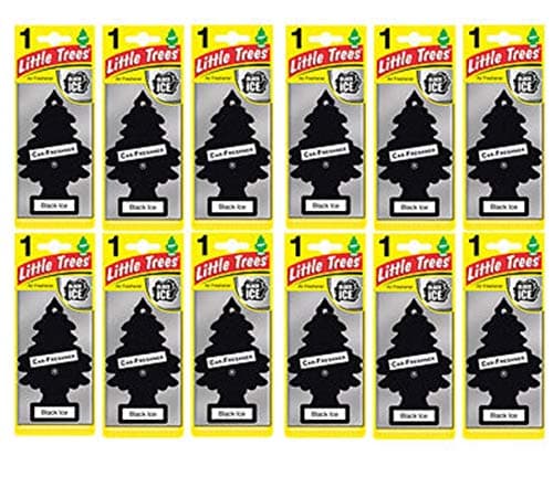 Image of MAGIC TREE "LITTLE TREE" BLACK ICE FRAGRANCE AIR FRESHENERS PACK OF 12