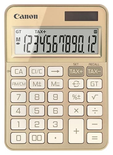 Image of Canon KS-125KB-GD Scientific Calculator, Suitable for School and Business, Dual Power Battery, Tax Calculations and Grand Total Function, Large Upright Angled Screen