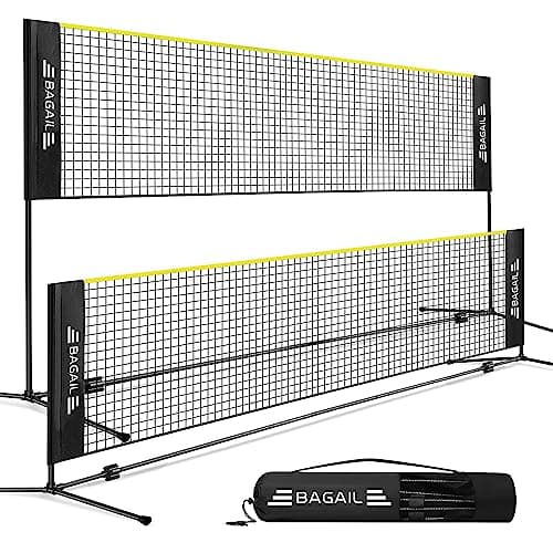 Image of BAGAIL Badminton Net, Foldable Nylon Net, Hieght Adjustable Stand and Portable Carry Bag, Easy to Assemble or Disassemble, Ideal Recreational Sports Net for Tennis, Kids Badminton or Volleyball