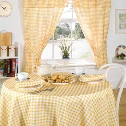 Image of Emma Barclay Molly - Gingham Table Cloth in Lemon - 52x52 (132x132cm)