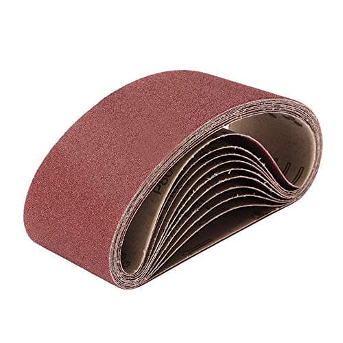 Image of 75mm x 457mm Sanding Belts, 60/80/120/180/240/320/400/600/800/1000 Grits, Belt Sander Tool for Woodworking, Metal Polishing, 10 Pack Aluminum Oxide Sanding Belt