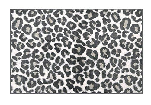 Image of Allure Leopard Bath Mat Non-Slip, Luxuruious Pile, Supersoft, Quick Dry, Machine Washable 50 x 80cm (Monochrome)