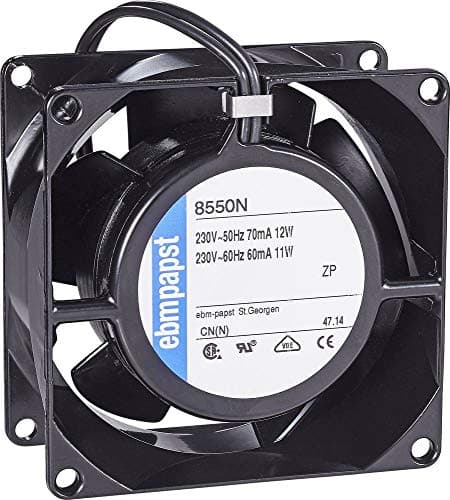 Image of EBM Papst 8550 N Axial Fan 230 V/AC 50 m³/h (L x W x H) 80 x 80 x 38 mm, Black, (L x W x H) 80 x 80 x 38 mm