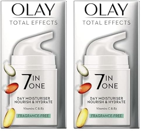 Image of Olay Total Effects 7in1 Fragrance Free Moisturiser With Niacinamide, 50ml (Pack of 2)