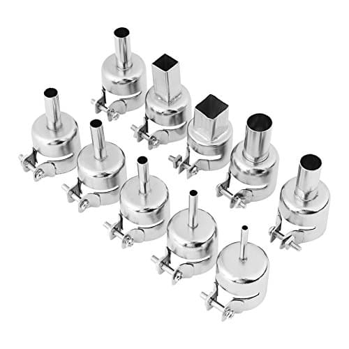 Image of 10pcs Heat Gun Nozzle Kit for Hot Air Soldering Station, 3-12mm BGA Nozzles Reflow Tools, Replacement Tips for Solder Repair and PCB Rework