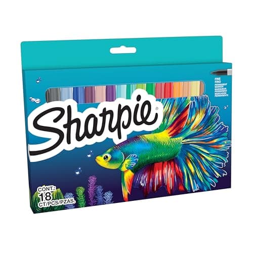 Image of Sharpie Permanent Marker Set | Limited Edition Colour Assortment | Fine Point | 18 Count Marker Pens | Back to School Set