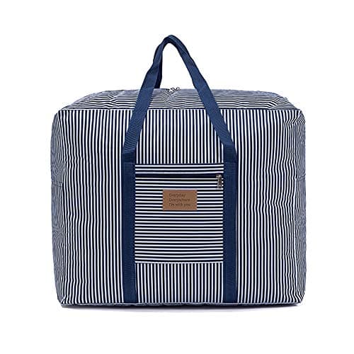 Image of Waterproof Thick Large Storage Bag 600D Oxford Organizer Travel Luggage Bag For Blankets, Duvet,Pillows, Clothes Moving Home (Blue, Medium)