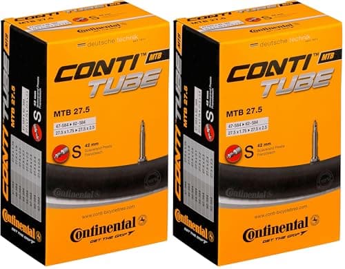 Image of Continental Unisex's 42mm MTB Presta Valve Inner TubeBlack, 27.5 x 1.75 2.5Inch/42 mm (Pack of 2)
