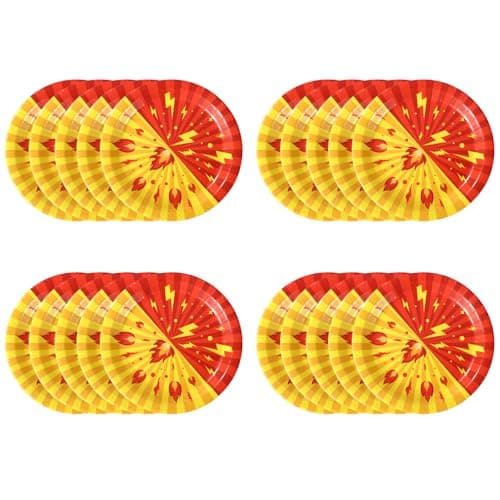 Image of SAVITA 20pcs Cartoon Animation Dinner Plates, 22.7cm/9in Round Paper Plates for Birthday Party Supplies Tableware Table Decorations for Baby Shower Kids Events Themed Party Decor