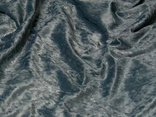Image of Premium Crushed Velvet Stretch Velour Fabric 150cm 59" Wide for Upholstery Dress Craft Drape Curtain Bed Headboard Material by The Meter by Discount Fabrics LTD (Grey)