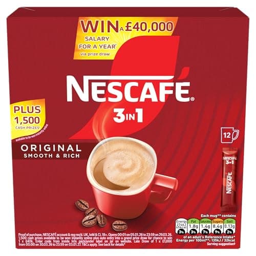 Image of NESCAFÉ 3 IN 1's Original (1 Pack 12 Drinks)