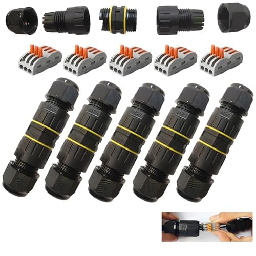 Image of CESFONJER Junction Box Outdoor Waterproof IP68 3 - Way Line M25 Cable Connector Wire Range 5-10mm Power Cord External Sleeve Coupler Protection Box (5 PCS)