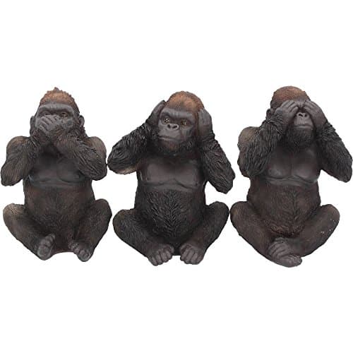 Image of Nemesis Now H3523J7 Three Wise Gorillas Figurine 13.5cm Black