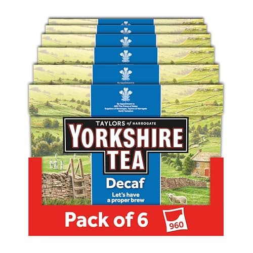 Image of Yorkshire Tea Decaf, 6 Boxes of 160 Tea Bags (Total 960 Tea Bags)