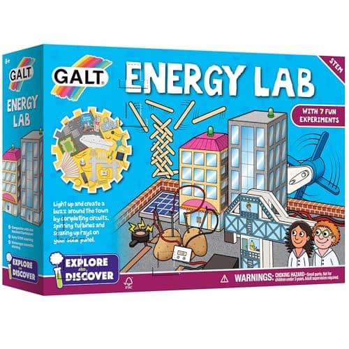 Image of Galt Energy Lab - Explore & Discover Kids Science Kit, 7 Fun Experiments for Children, Physics Experiment Activity Set - National Curriculum Compatible STEM Toys - Gifts for Boys & Girls Ages 8 +