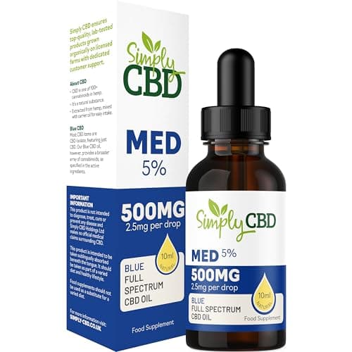 Image of Simply CBD Blue Oil Drops - 5% Strength - Natural Flavour - 10ml