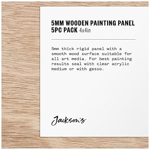 Image of Jackson's : 5mm Wooden Painting Panel : 4x4in (APX.10x10cm) : Pack of 5
