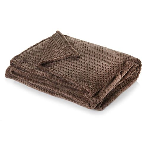Image of Dreamscene Throws for Sofas King Size Blanket, Soft Cosy Warm Honeycomb Waffle Mink Fleece Blanket for Bed Settee Large Sofa Throw Winter Fluffy Faux Fur Throw, Chocolate Brown - 200 x 240cm