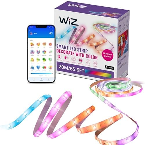 Image of WiZ Connected LED Strip 2 Metres, Multi-Coloured Colour Changing for Your Intelligent Home, Voice Control/App, Works with Google Home, Alexa and HomeKit, 2 Rolls
