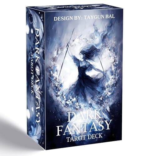 Image of Dark Fantasy Tarot Deck, 78 Gothic Tarot Cards with Guidebook, Tarot Cards for Beginners, Shadow and Light Divination Deck for Self-Discovery, Spiritual Growth, Meditation and Witchcraft Practice