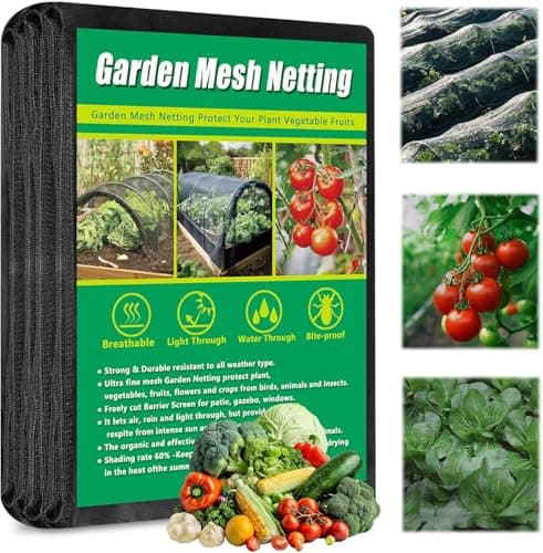 Image of LATERN 2m x 10m Garden Insect Netting, Black Thickened Nano PPT Netting Vegetable Plant Protect Net Fine Mesh Grow Tunnel for Fruits Flowers Crops Greenhouse from Bird Pest Bug Insect
