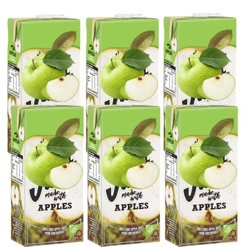 Image of Variety Juice Packs 1L – Pineapple, Orange, Cranberry & Apple Juice from Concentrate, Mixed Fruit Juice Drink, Refreshing Variety Pack - jst (12 x Pack, Apple Juice 1l)