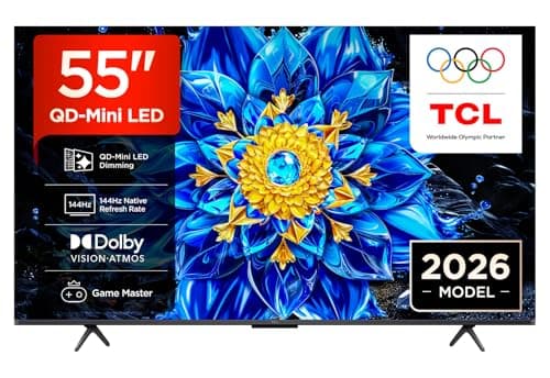 Image of TCL 55P8L-UK 55 Inch QD-Mini LED Dimming 4K HDR Ultra HD TV, Smart Google TV (Dolby Vision, HDR10+ & Atmos, 144Hz VRR, FreeSync Premium, Game Master, Voice Control, 2026 New Model)