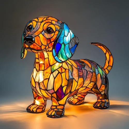Image of mefocou CorgiLamp Dachshund, French Bulldog Lamp, Dog Series Art Night Light, Stained Resin Cat Tabletop Night Light, Cute Pet Themed LED Table Lamp with Warm Ambient Glow, Fun Gift for Dog Lovers