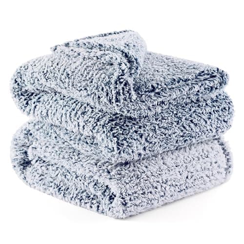 Image of Bedsure Fleece Sherpa Throw Blanket - Super Soft, Cozy & Warm Fluffy Blanket for Sofa and Bed, Double, Navy, 150x200cm